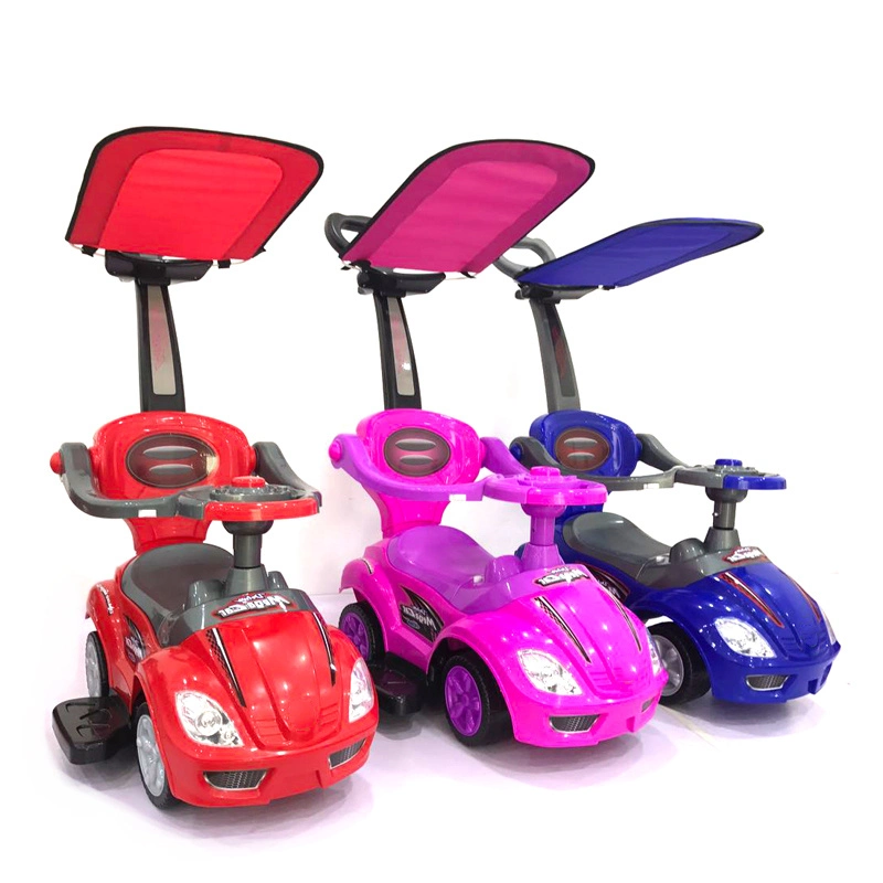 Hebei Factory Plastic Baby Push Cars for Kids Baby Ride on Push Magic Swing Cars 3 in 1 Deluxe Mega Car with Horn Music