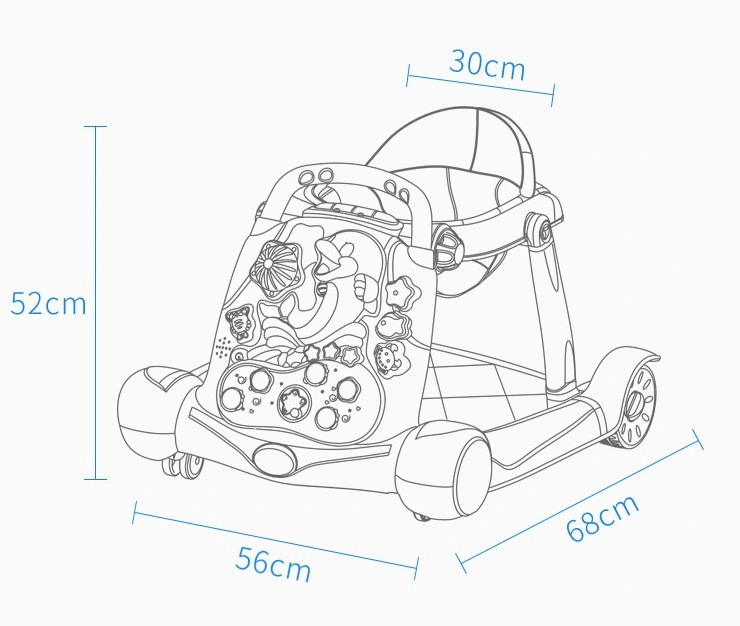 Fashionable Easy to Fold Learn 3-in-1 Walker for Baby