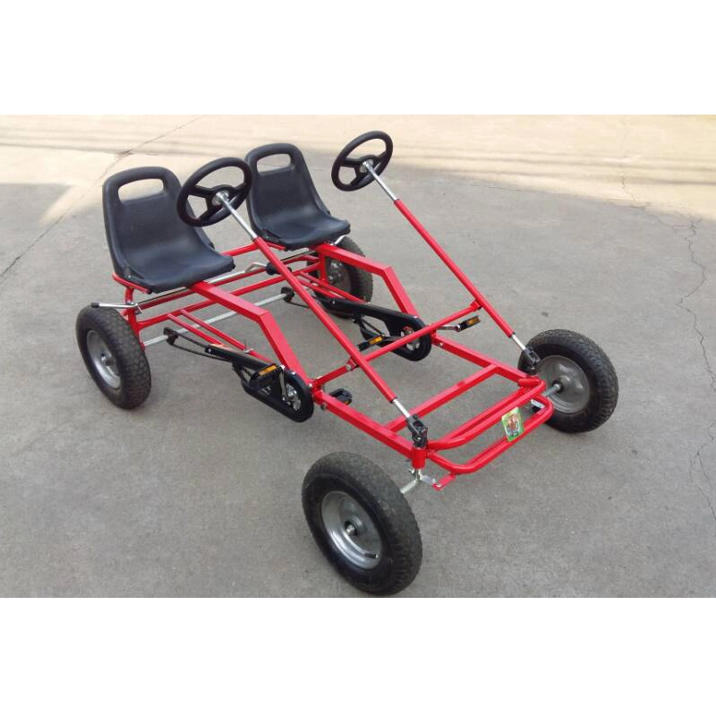 Popular Entertainment Outdoor Racer Pedal Go Kart with Adjustable Seat, Rubber Wheels, Brake